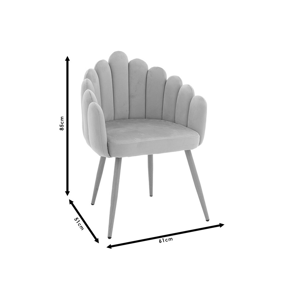 Fauteuil Briella pieds métal naturel-velours couleur Rose