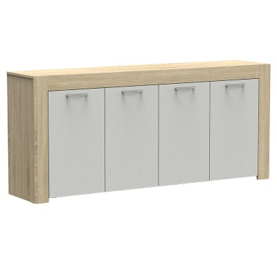 Buffet IRUIS Bois sonoma blanc 180x40x80 cm