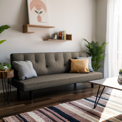 Canapé convertible lit tissu anthracite 167x77x73 cm