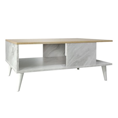 Table basse Gris mabre blanc 90x54x37.5 cm