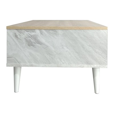 Table basse Gris mabre blanc 90x54x37.5 cm