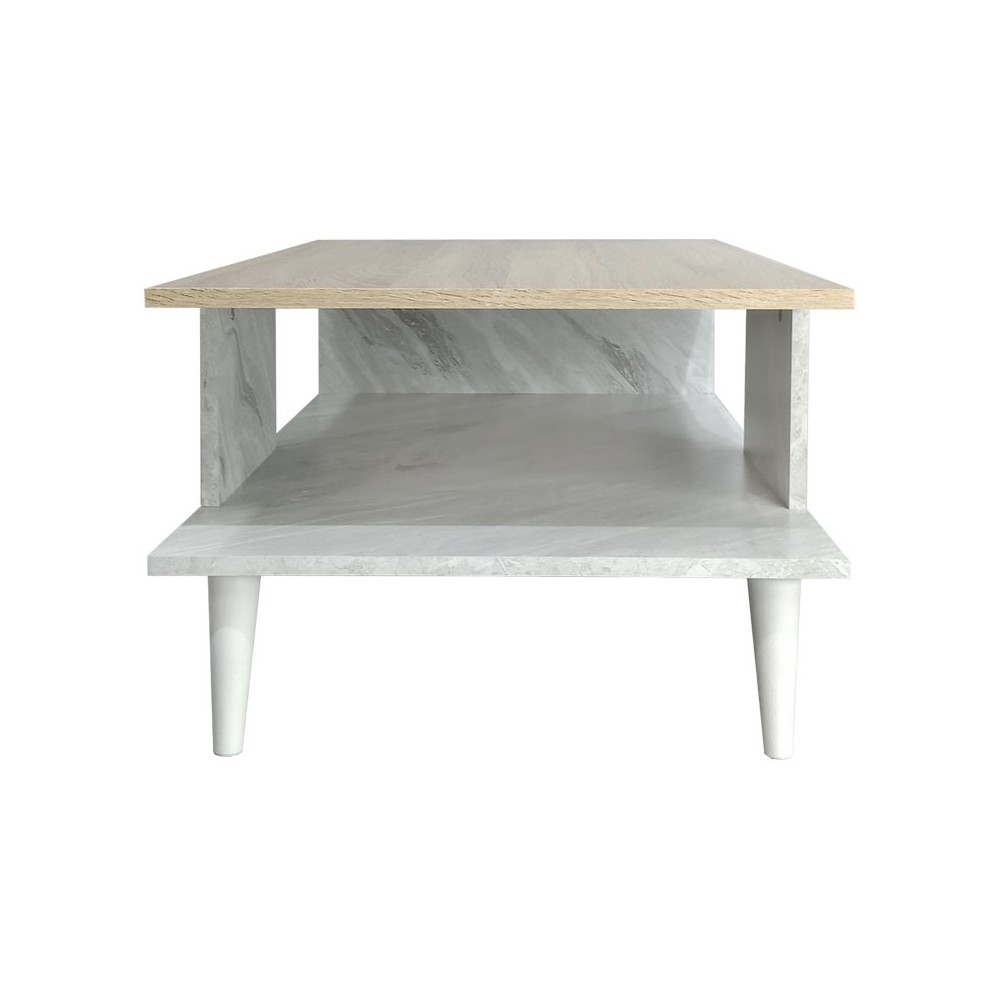 Table basse Gris mabre blanc 90x54x37.5 cm