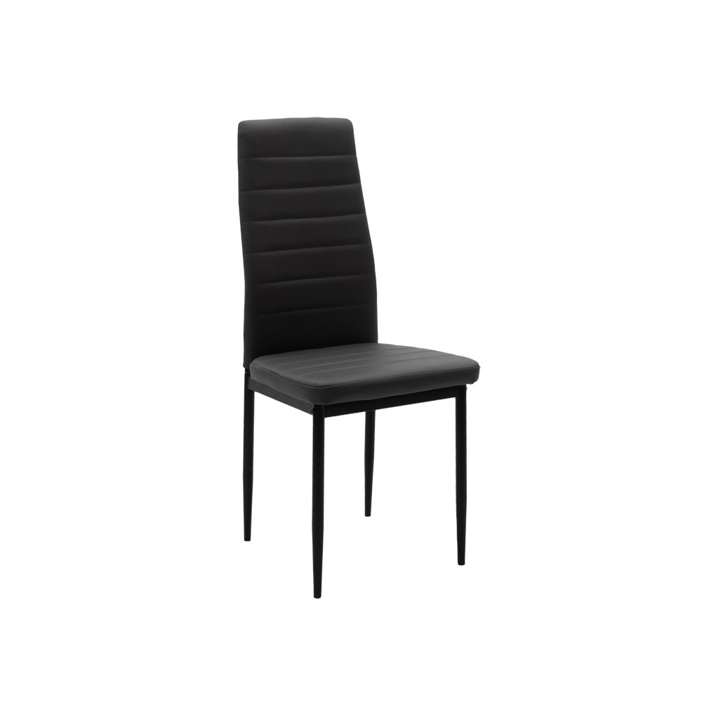 Ensemble Table + chaise salle à manger  Gianno 5 pièces gris ciment-noir D120÷76cm