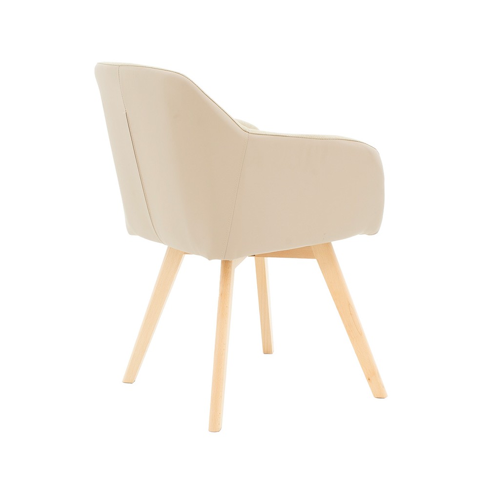 Fauteuil SAFIA tissu simili cuir beige 57x58x84 cm