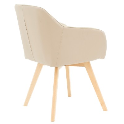 Fauteuil SAFIA tissu simili cuir beige 57x58x84 cm