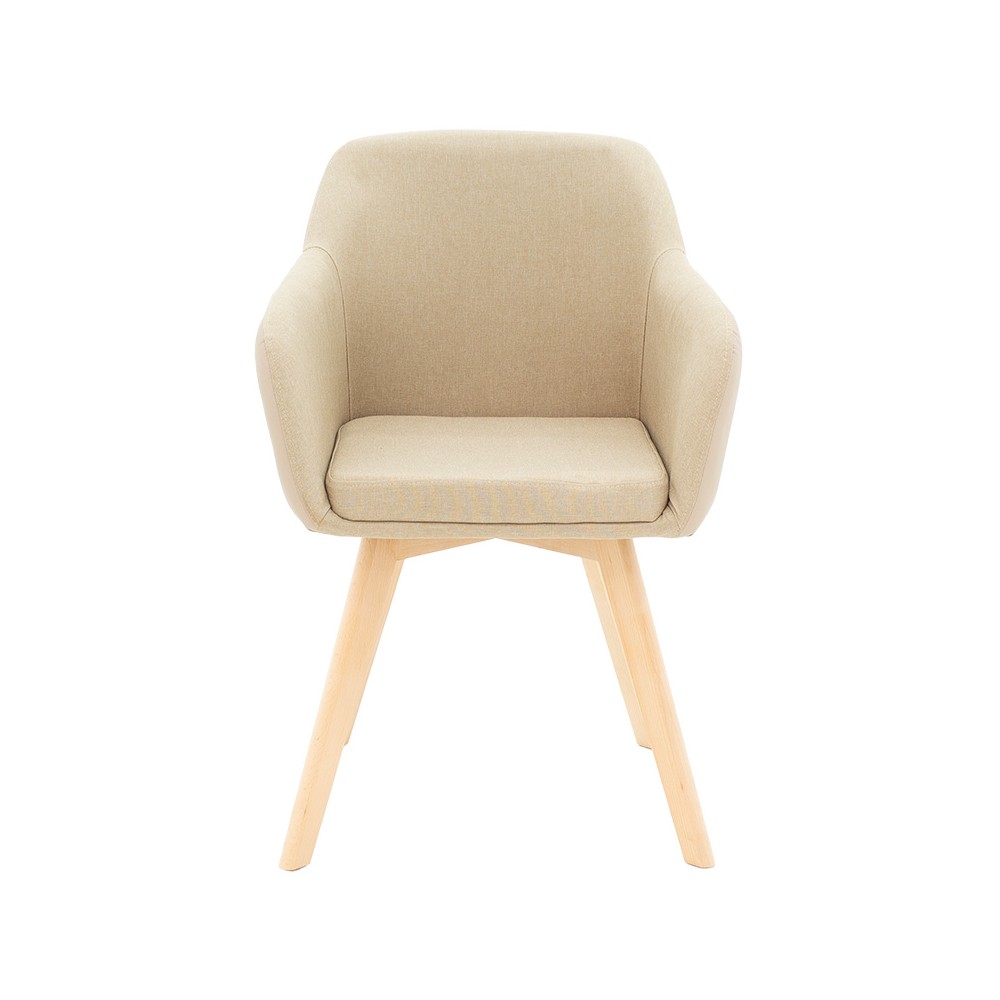 Fauteuil SAFIA tissu simili cuir beige 57x58x84 cm