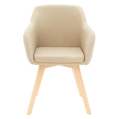 Fauteuil SAFIA tissu simili cuir beige 57x58x84 cm