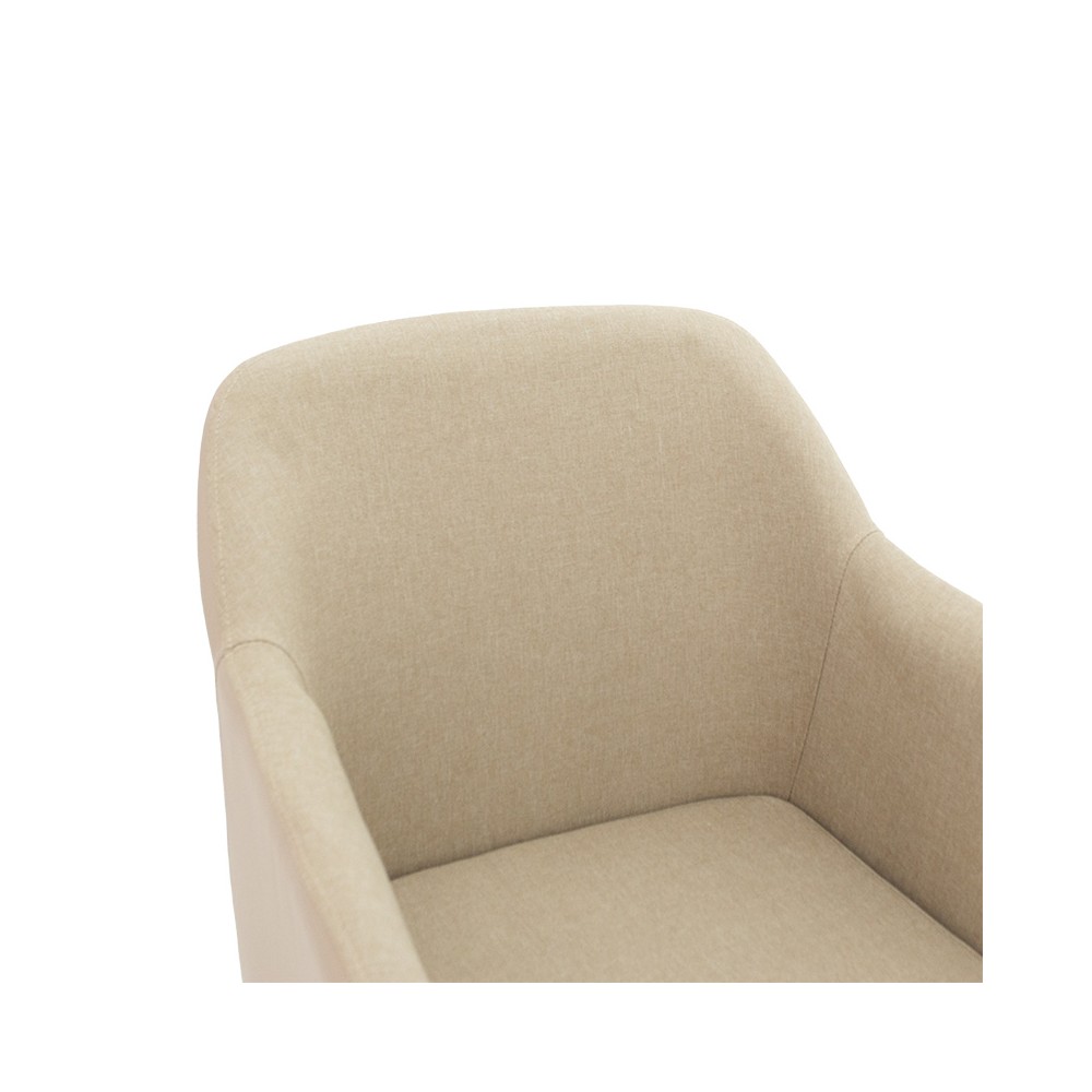 Fauteuil SAFIA tissu simili cuir beige 57x58x84 cm