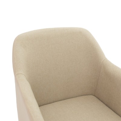 Fauteuil SAFIA tissu simili cuir beige 57x58x84 cm