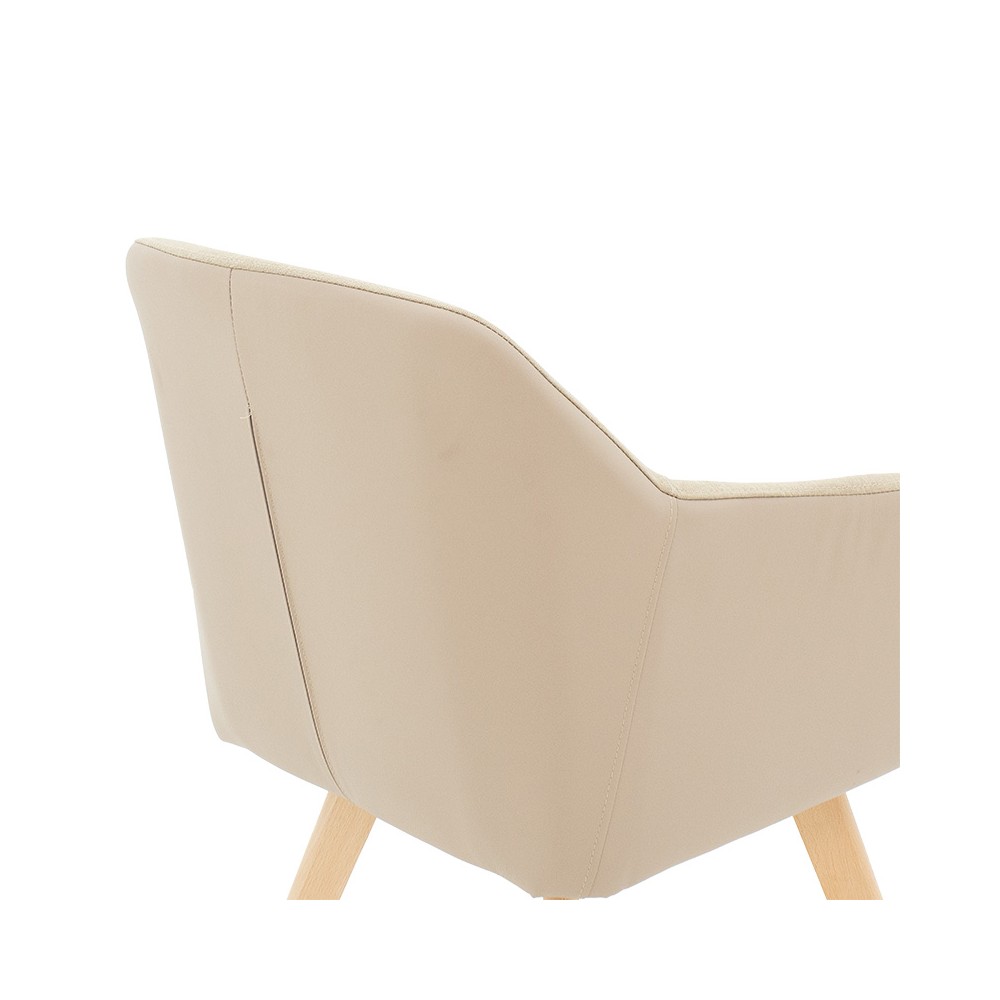 Fauteuil SAFIA tissu simili cuir beige 57x58x84 cm