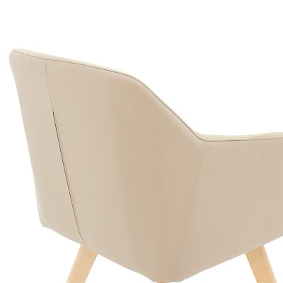 Fauteuil SAFIA tissu simili cuir beige 57x58x84 cm