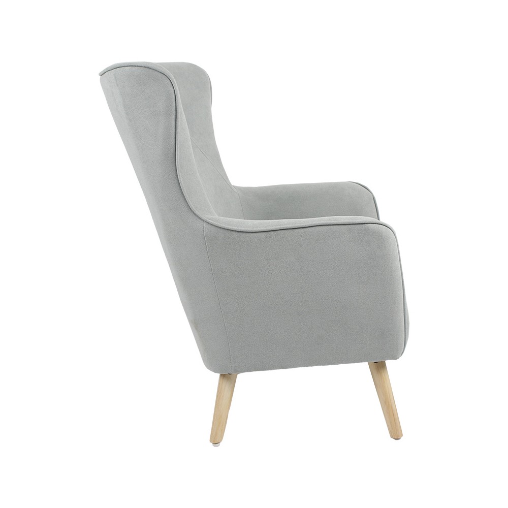 Fauteuil Incisive tissu Gris clair-naturel 72x89x105cm