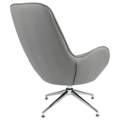 Fauteuil Kinetic pivotant tissu gris bleu-chrome 81x78x104cm