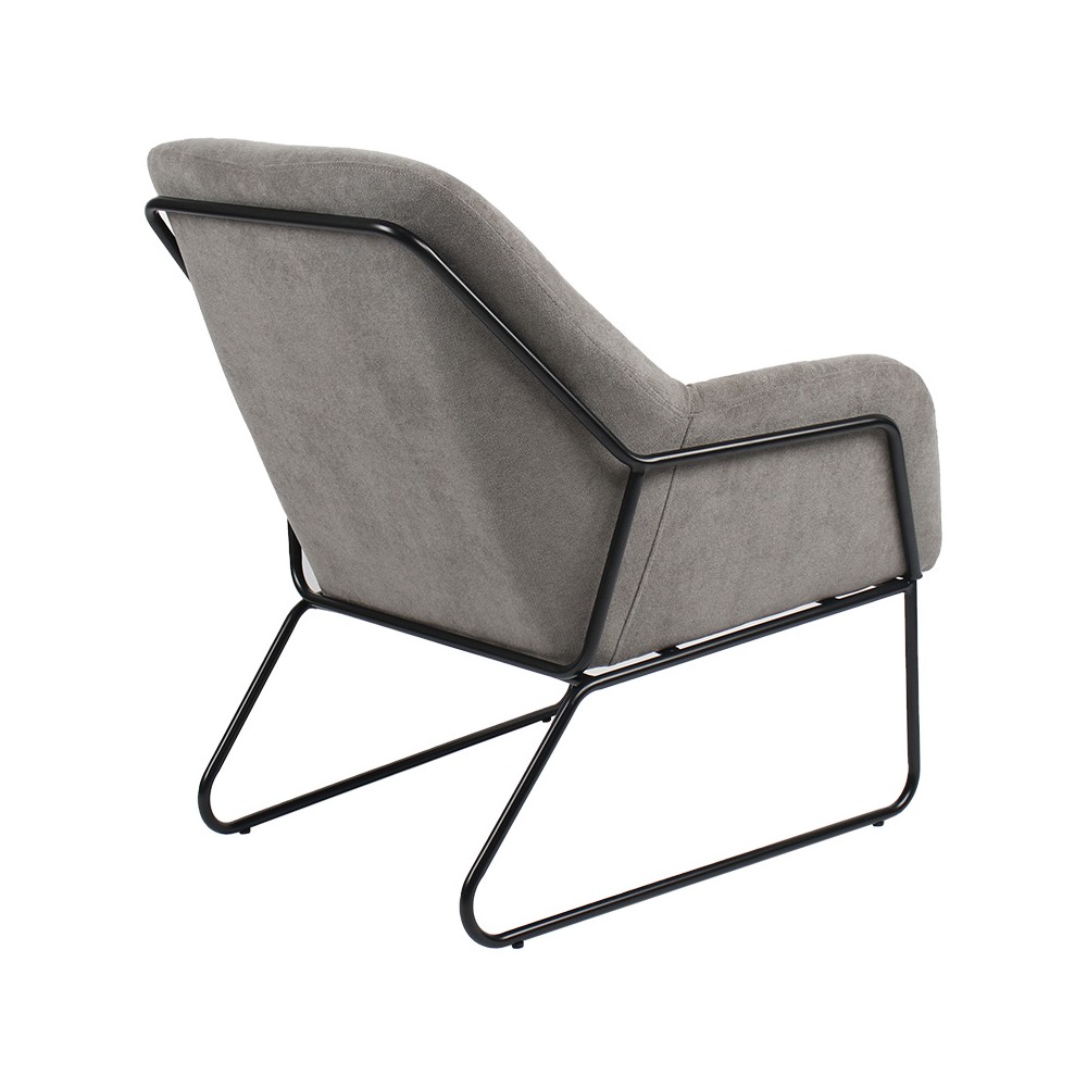 Fauteuil Indélébile tissu gris-noir 76x67x81cm