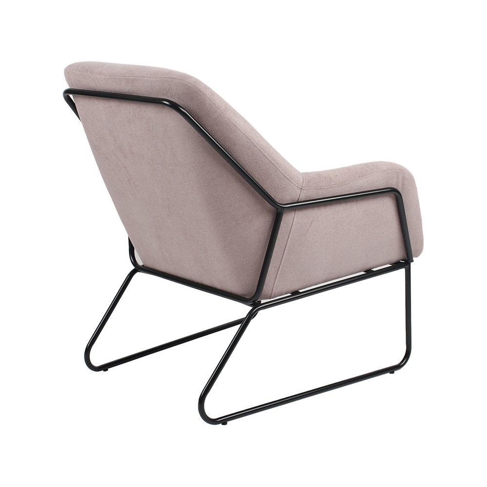 Fauteuil Indélébile tissu rose-noir 76x67x81cm