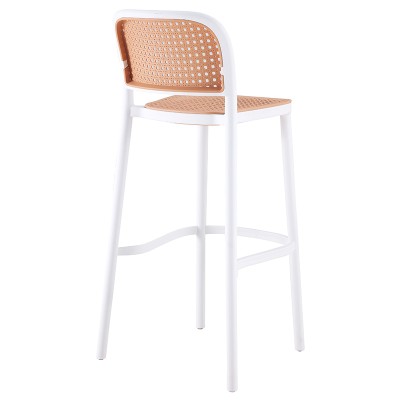 Tabouret de bar beige blanc 51x52x102,5cm
