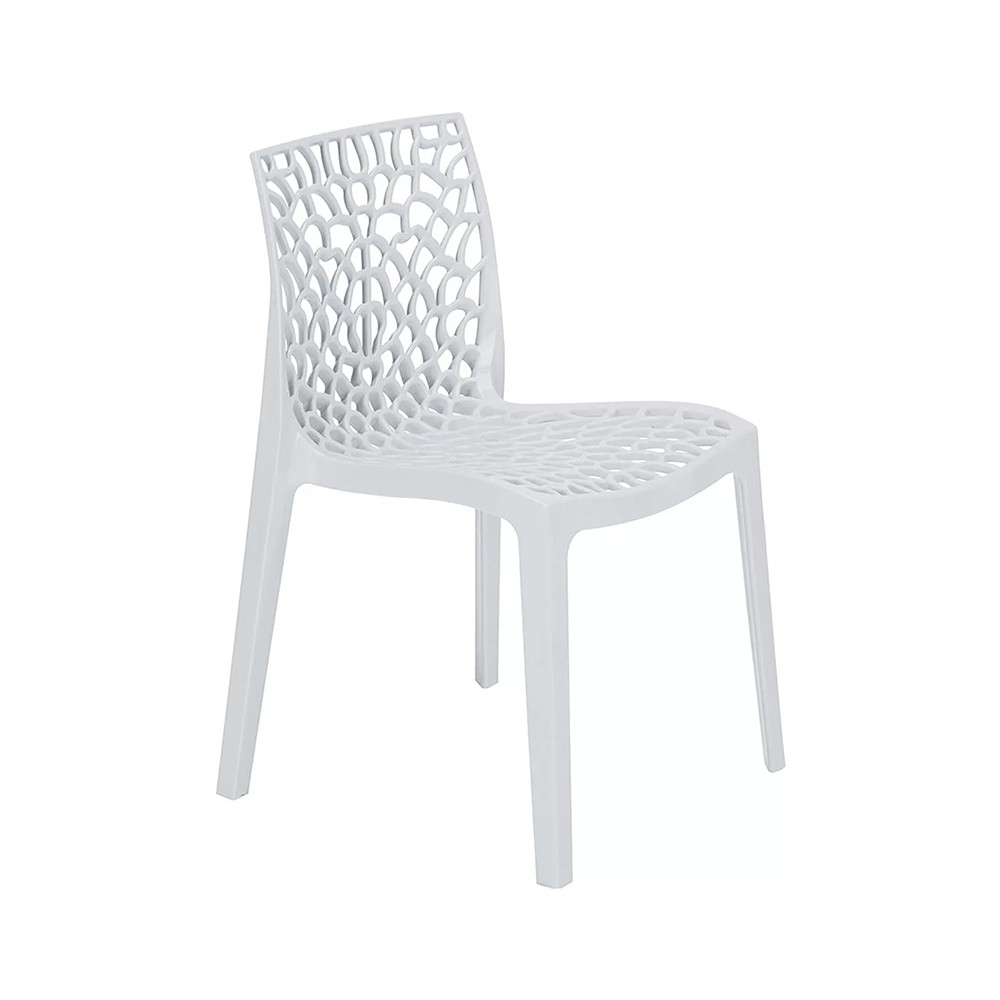 Chaise de jardin avec protection UV PP blanc 50,5x54x79,5cm