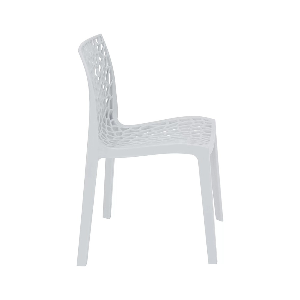 Chaise de jardin avec protection UV PP blanc 50,5x54x79,5cm