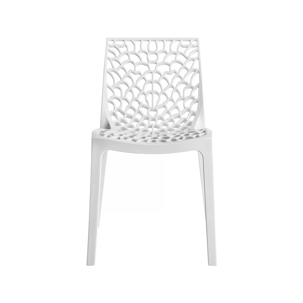 Chaise de jardin avec protection UV PP blanc 50,5x54x79,5cm