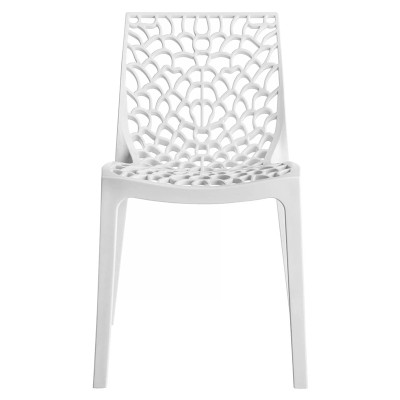 Chaise de jardin avec protection UV PP blanc 50,5x54x79,5cm