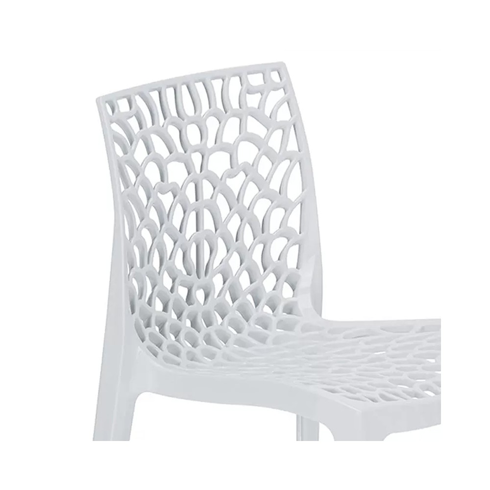 Chaise de jardin avec protection UV PP blanc 50,5x54x79,5cm