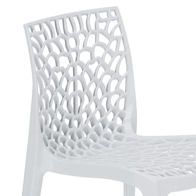 Chaise de jardin avec protection UV PP blanc 50,5x54x79,5cm