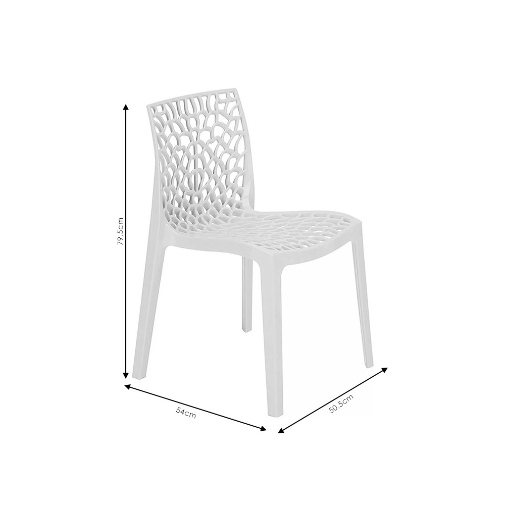 Chaise de jardin avec protection UV PP blanc 50,5x54x79,5cm