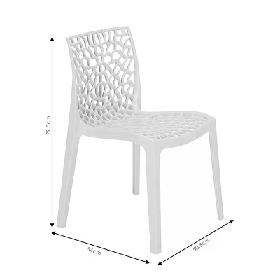 Chaise de jardin avec protection UV PP blanc 50,5x54x79,5cm