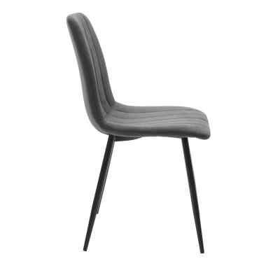 Chaise Noor tissu anthracite - pied noir