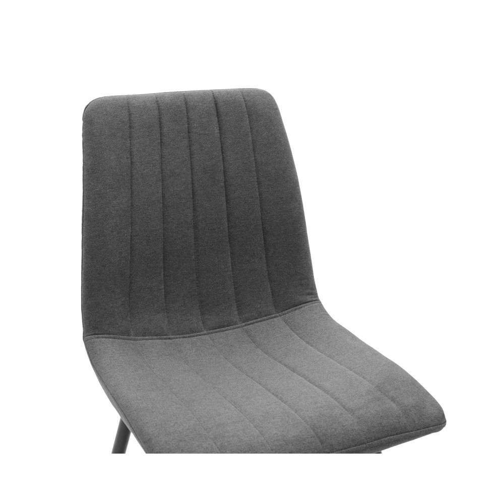 Chaise Noor tissu anthracite - pied noir