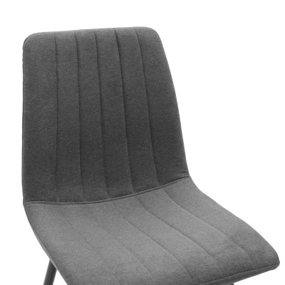 Chaise Noor tissu anthracite - pied noir