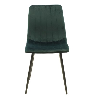 Chaise Noor velours vert foncé-pied noir metal