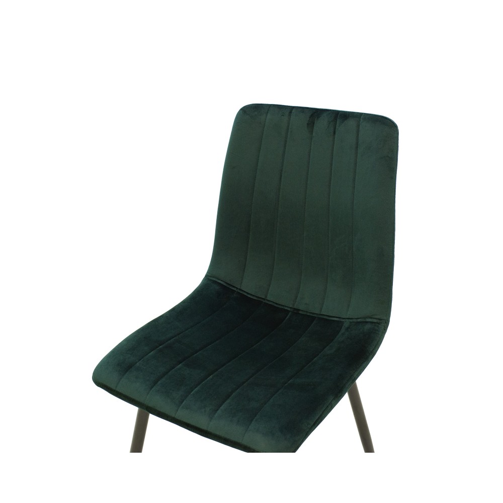 Chaise Noor velours vert foncé-pied noir metal