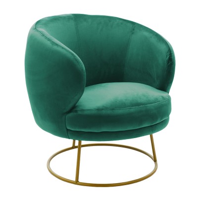 Fauteuil Rony velours vert foncé 78x75x82cm