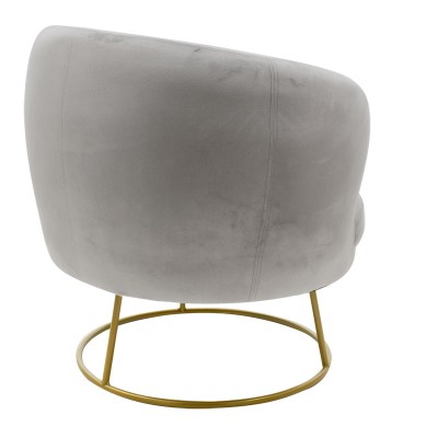 Fauteuil Rony velours Gris 78x75x82cm