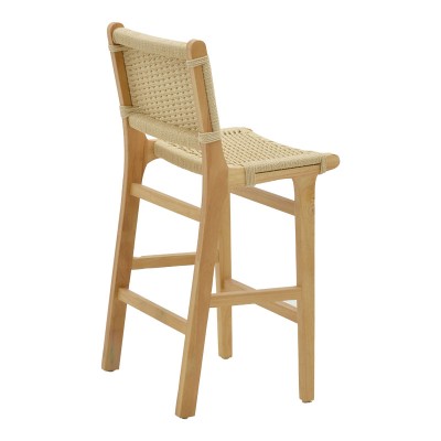 Tabouret de bar  bois corde naturelle 45x46x95cm
