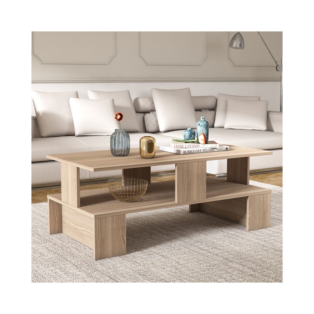Table basse Olly naturel 120x60x47cm