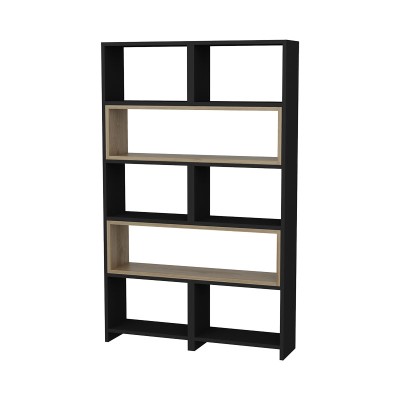 Bibliothèque extensible bois noir naturel 163,5x22x150cm
