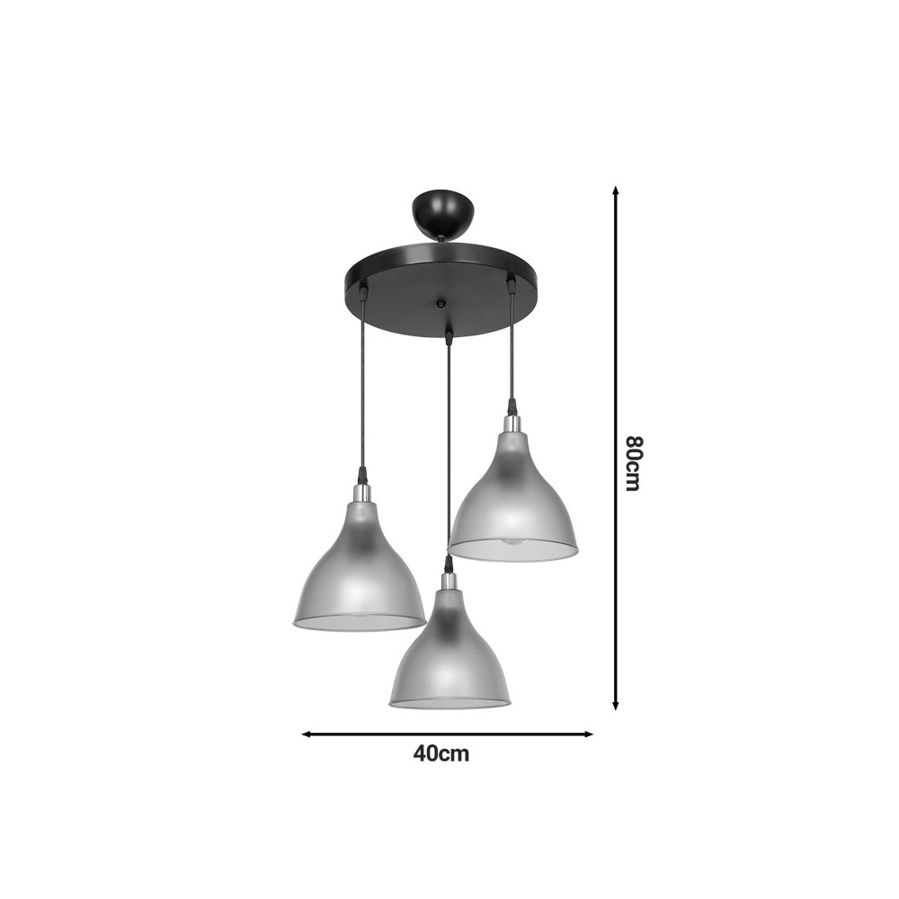 Plafonnier suspension luminaire 3 lumières ambre 40x80 cm
