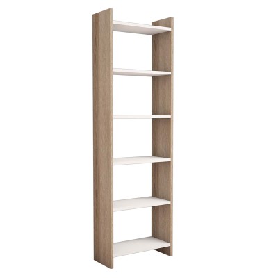Bibliothèque Darco bois  mélaminé chêne blanc 48,6x22x160cm
