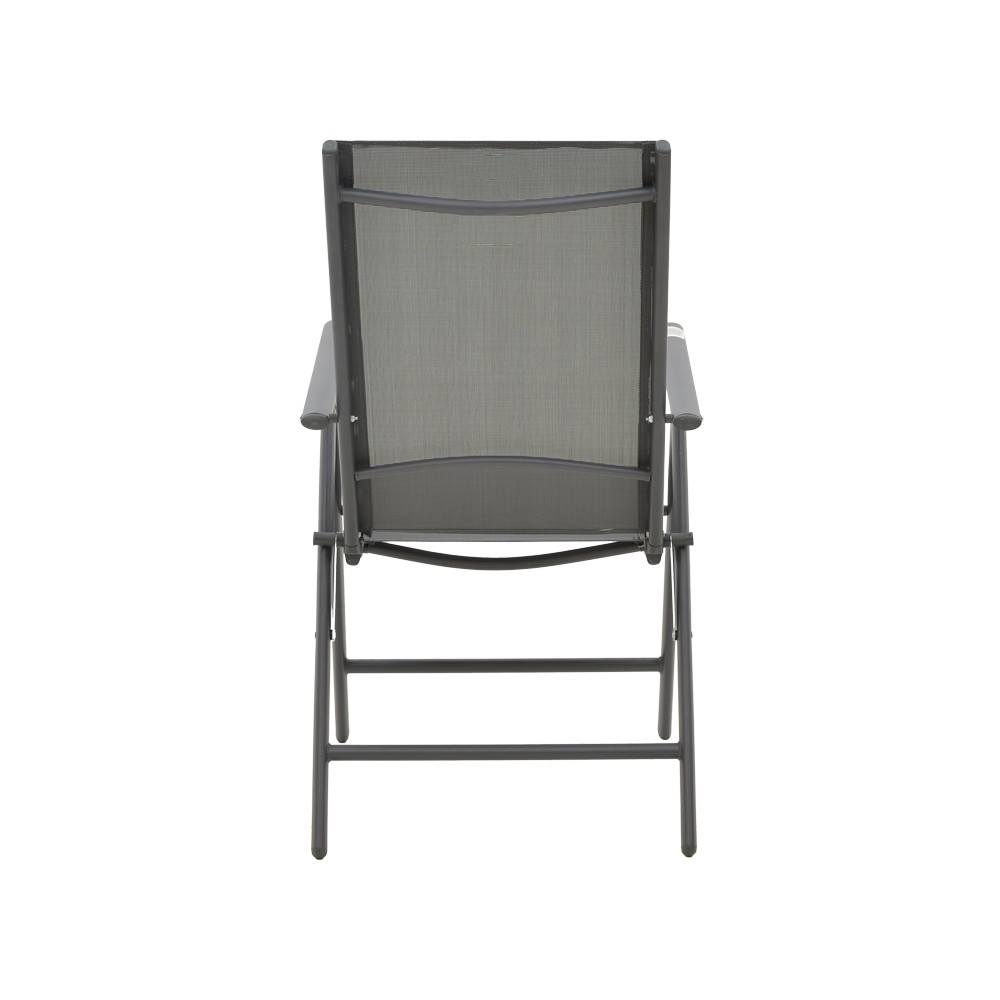 Chaise Fauteuil de jardin Candor anthracite textilène gris 65x56x106 cm