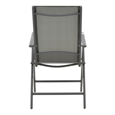 Chaise Fauteuil de jardin Candor anthracite textilène gris 65x56x106 cm