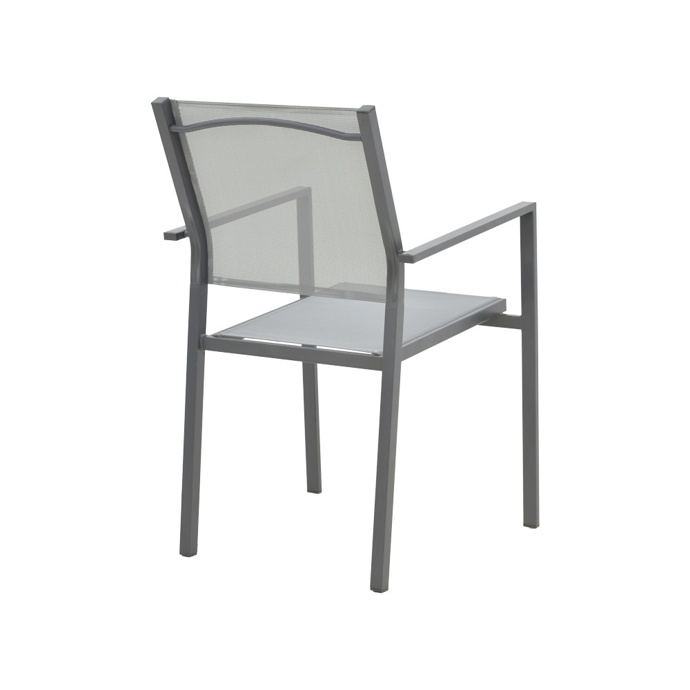 Chaise de jardin anthracite textilène gris 54x54x86 cm