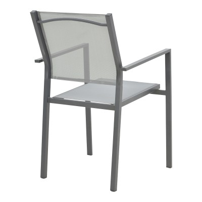 Chaise de jardin anthracite textilène gris 54x54x86 cm