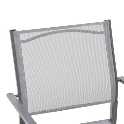 Chaise de jardin anthracite textilène gris 54x54x86 cm