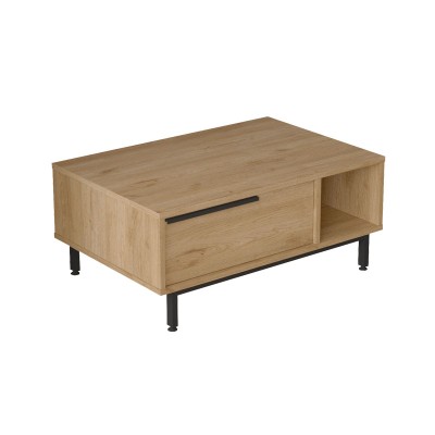 Table basse Frixton Bois mélamine naturel-noir 90x60x37,5cm