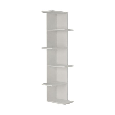 Bibliothèque d'angle bois mélaminé blanc 37x37x141cm
