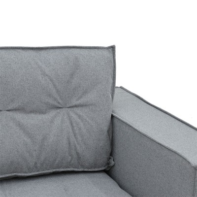 Canapé d'angle réversible Mirabel tissu gris-bois naturel 250x184x100 cm