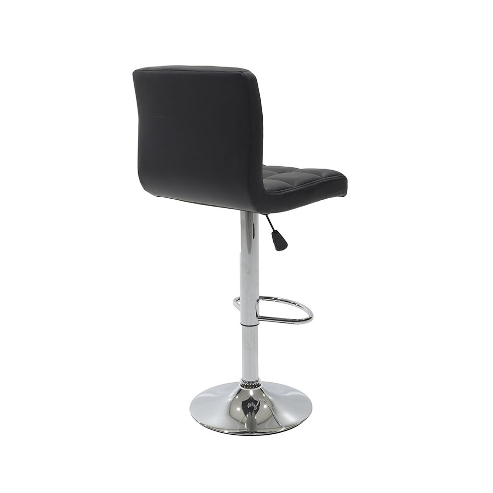 Tabouret de bar simili cuir noir pied métal chromé 45x53x112cm
