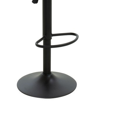 Tabouret de bar simili cuir noir pied métal noir 52x53x109 cm
